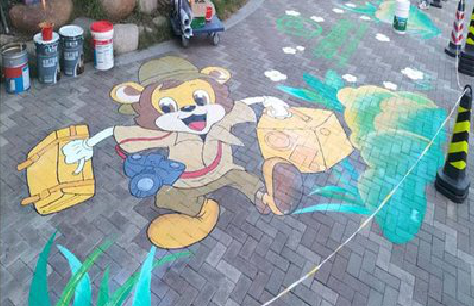 宾阳夏季画地面彩绘会遇到的问题