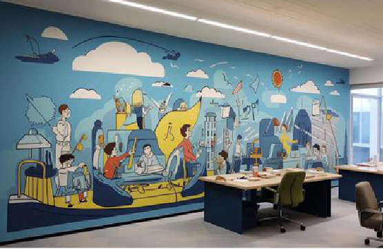 宾阳办公室墙绘的特点。