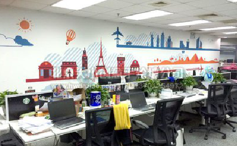 宾阳教你设计办公室墙绘的方法。