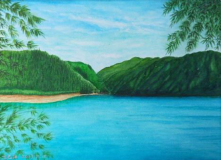 宾阳在墙绘中，如何绘画绿水青山？